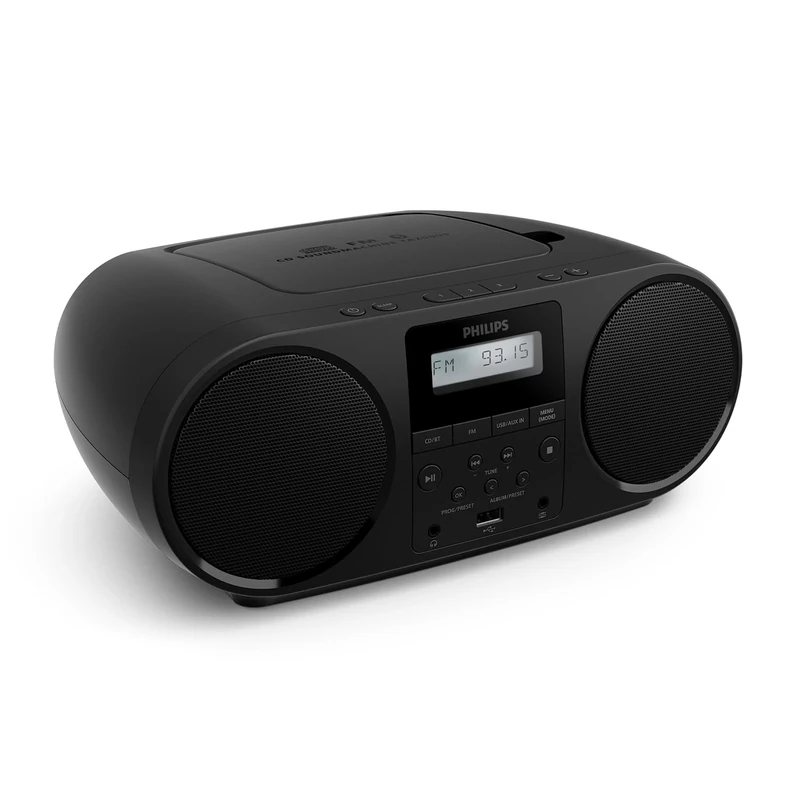 Philips TAZ5000 All-in-One CD Player with FM Radio, Bluetooth 5.4, USB, Battery/AC Power, Dynamic Bass, Recycled Materials & 3.5mm Headphone Jack