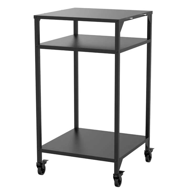 cozze® Tall outdoor kitchen table for outdoor use, e.g. for a pizza oven, depth 60 cm, height 110 cm, open, black