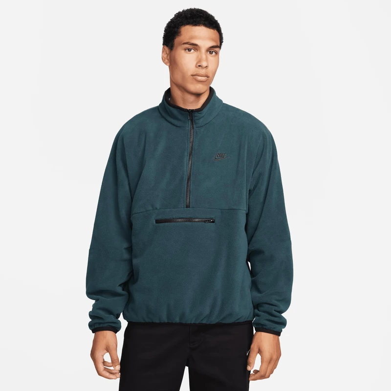 NIKE DX0525-328 Club Fleece+ Sweatshirt Men's DEEP JUNGLE/BLACK Size S - Image 1
