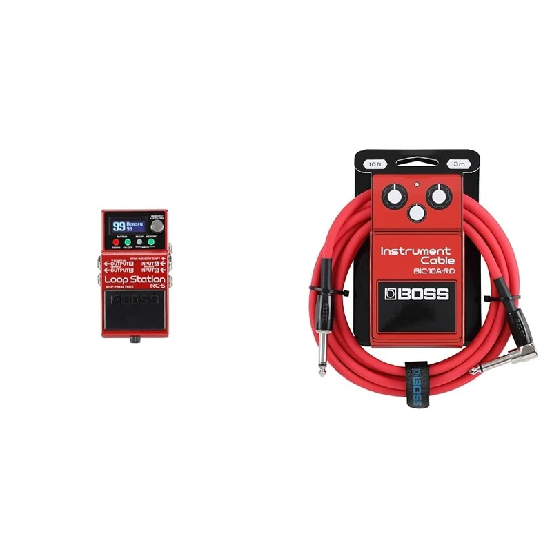 BOSS RC-5 Loop Station Pedal Bundle with BOSS BIC-10A-RD Instrument Cable
