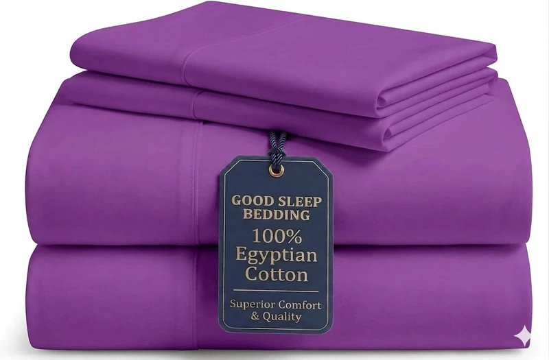 Good Sleep Twin XL Bedding Set - 100% Egyptian Cotton XL Double Sheet, 1000 TC, 3 Pieces Extra Long Dorm Sheets Hotel Bed Linen 40 cm Deep Pocket, 2 Pieces