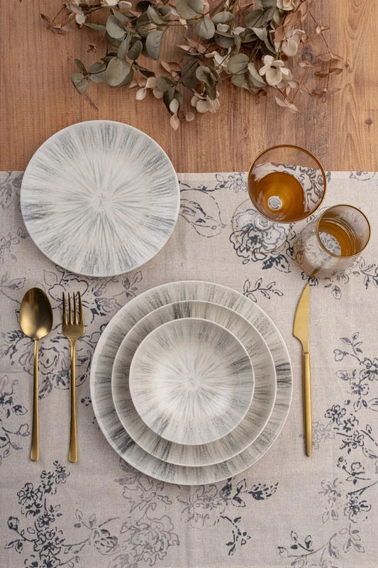 Elegant 24-Piece Dinner Set, 100% Porcelain, Includes Service Plates, Bowls & Dessert Plates, Dishwasher & Microwave Safe, Perfect for Any Occasion