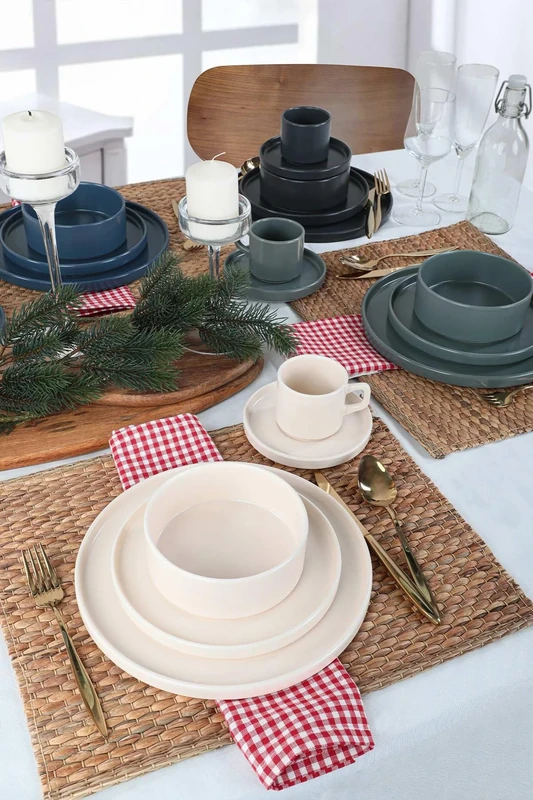 Elegant 20-Piece Ceramic Dinner Set, 100% Stoneware | Includes Service Plates, Bowls, Tea Cups & Saucers | Dishwasher & Microwave Safe, Perfect for Any Occasion