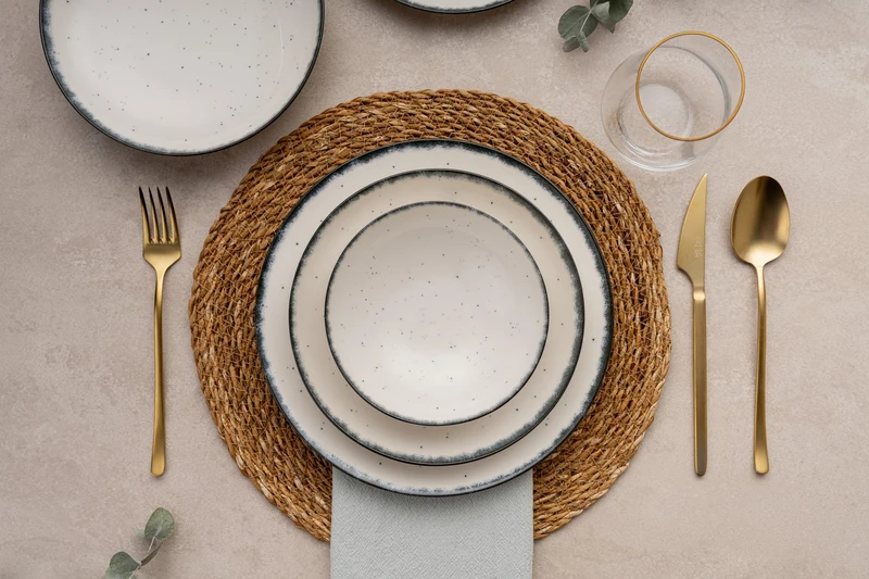 Elegant 24-Piece Dinner Set, 100% Porcelain, Includes Service Plates, Bowls, Dessert Plates, Dishwasher & Microwave Safe, Perfect for Any Occasion - Image 1