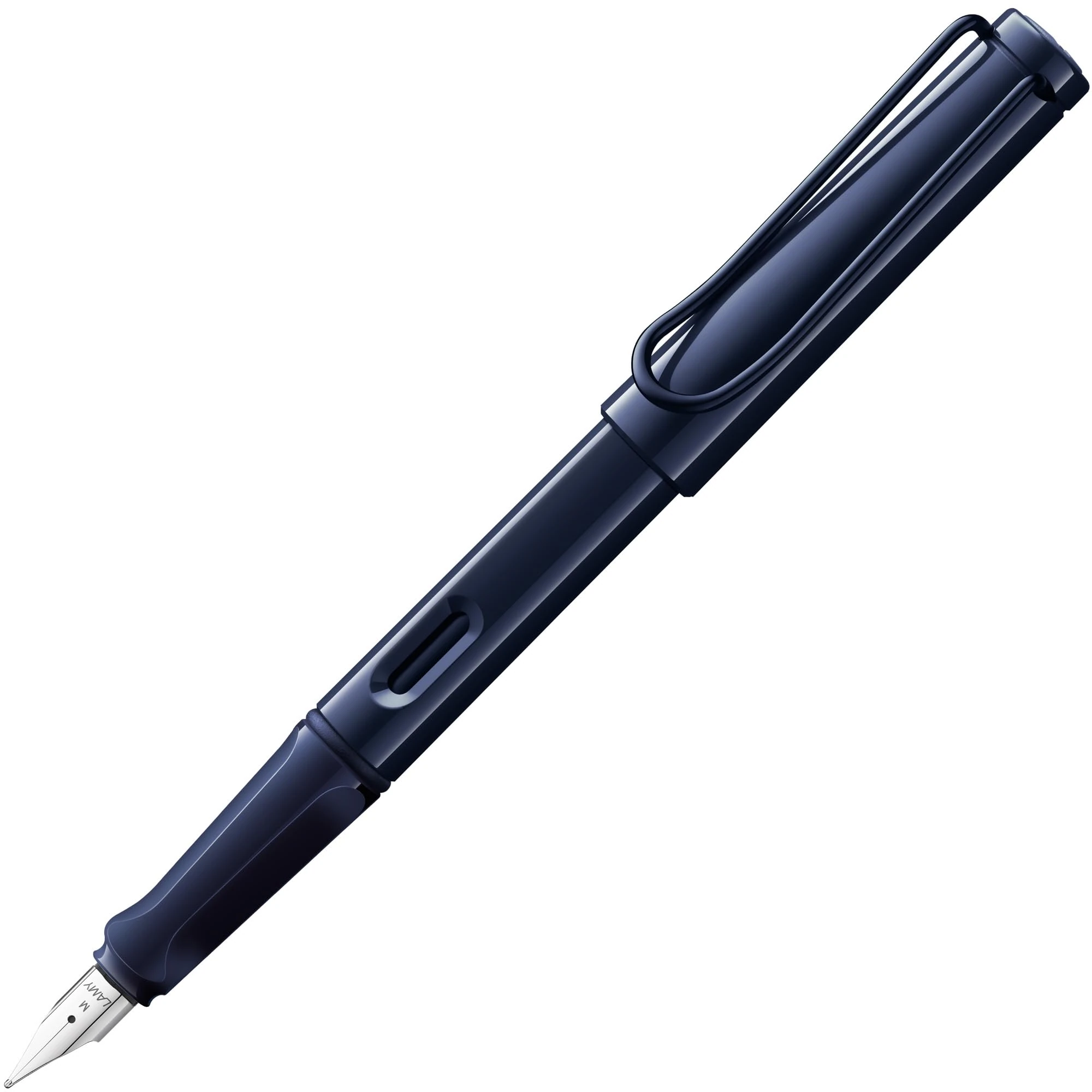 LAMY safari dark dusk - Fountain Pen with ergonomic grip & polished steel nib in size M - ideal for any Writing & Calligraphy - including LAMY T 10 blue cartridge - Right-Handed