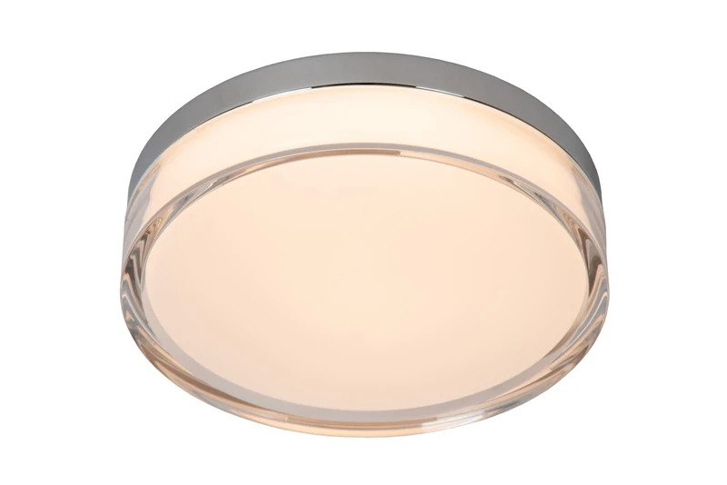 LUCIDE Plano - Flush Ceiling Light Bathroom - Ø 23 cm - LED Dim. - CCT - 1x11W 2700K/4000K - IP44 - Opal