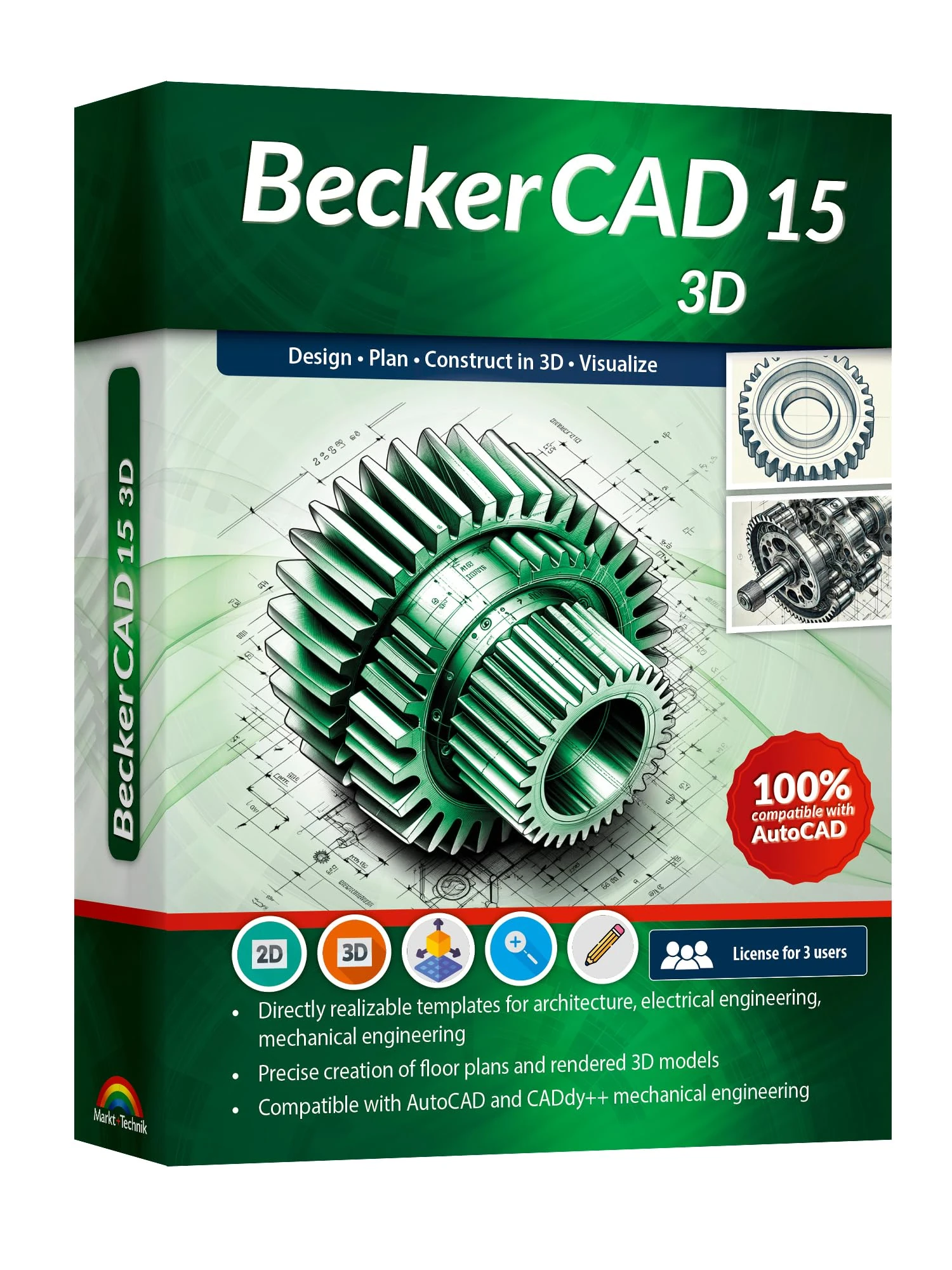BeckerCAD 15 - 3D software for home design, architecture, engineering and more, compatible with AutoCAD, Lifetime License for Win 11, 10, 8.1, 7