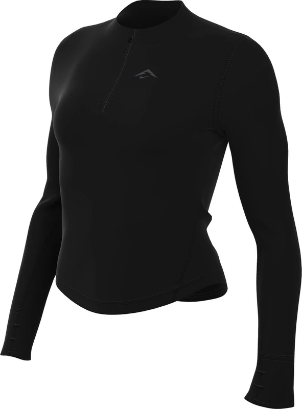 Nike Women's W Nk Trail Df Hz Midlayer T-Shirt, Black/Black, XS