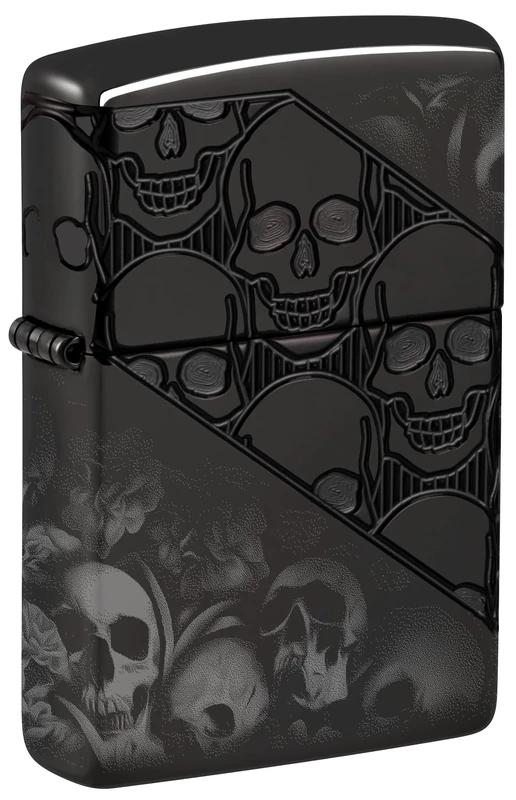 Zippo Windproof Lighter - Skulls, High Polish Black, MultiCut/Photo Image 360° - Refillable - Reusable - Windproof Design - Gift Box - Made in USA