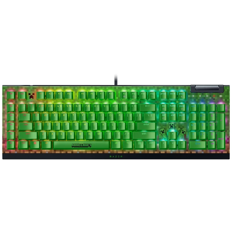 Razer BlackWidow V4 X Minecraft Edition - Mechanical Gaming Keyboard - Chroma RGB (Green Mechanical Switches, 6 Dedicated Macro Keys, Doubleshot ABS Keycaps) US Layout | Minecraft