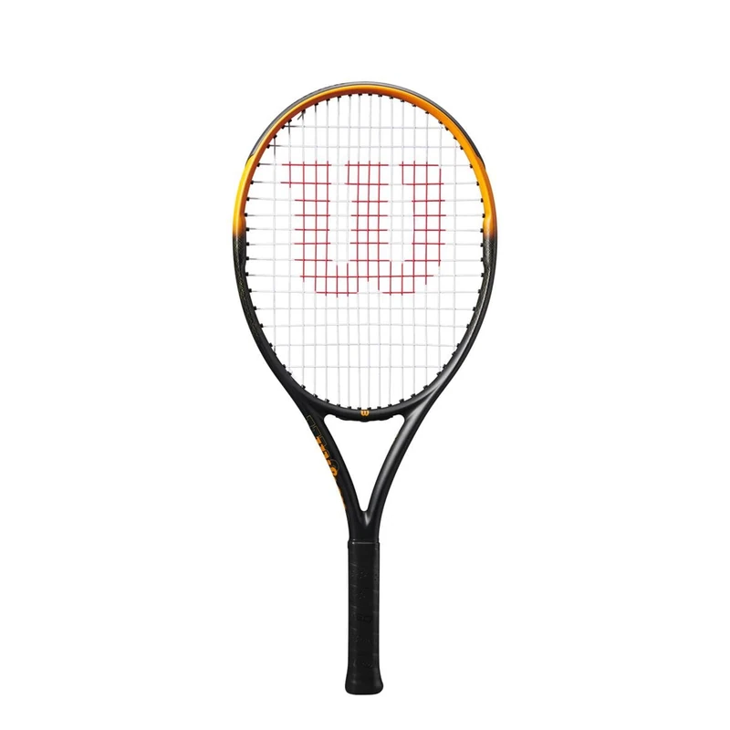 Wilson Burn Spin Jr 25 Tennis Racket, Lightweight Design with Enhanced Spin, Durable Build, Vibrant Finish, Colour: Black/Orange, Size: 25