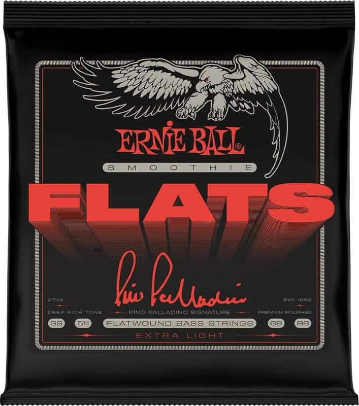 Ernie Ball Extra Light Pino Palladino Smoothie Flats Electric Bass Strings 38-98 Gauge