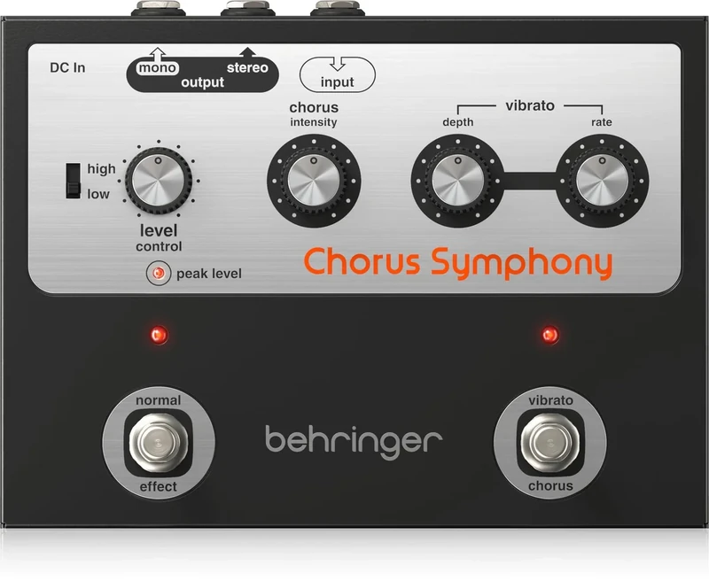 Behringer CHORUS SYMPHONY Vintage ’70s Modulation Pedal with BBD Chorus and Vibrato Modes, Variable Input Range and Wide 3D Stereo Effect