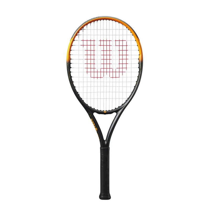 Wilson Burn Spin Jr 26 Tennis Racket, Lightweight Design with Enhanced Spin, Durable Build, Vibrant Finish, Colour: Black/Orange, Size: 26