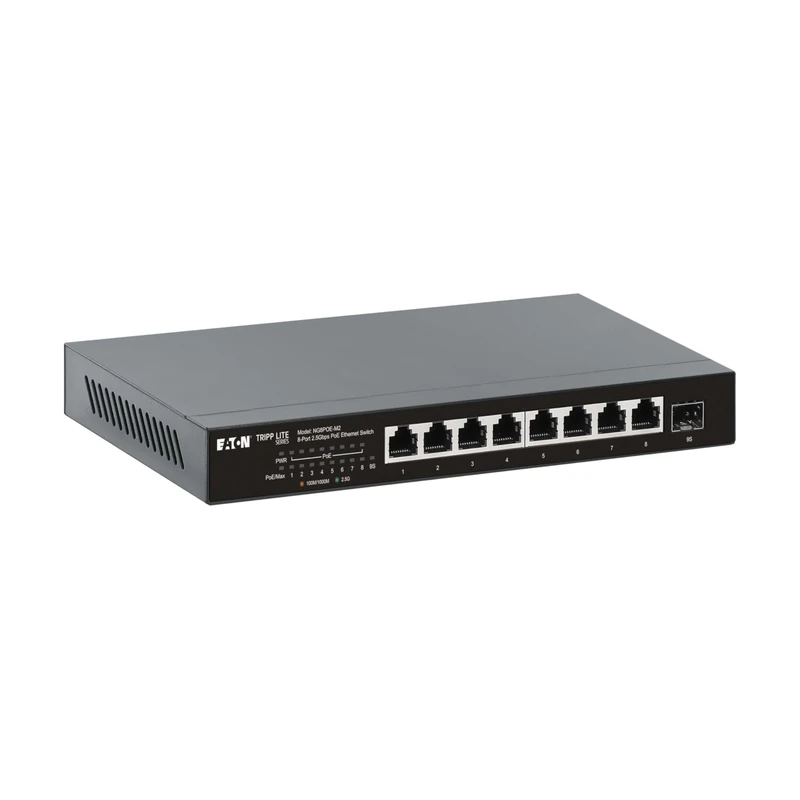 Eaton Tripp Lite 2.5 Gbps 8‑Port Desktop Unmanaged Gigabit Ethernet Network Switch with PoE+, 100W, Metal Enclosure, Plug‑and‑Play, TAA‑Compliant (B0DVCN7PXS)