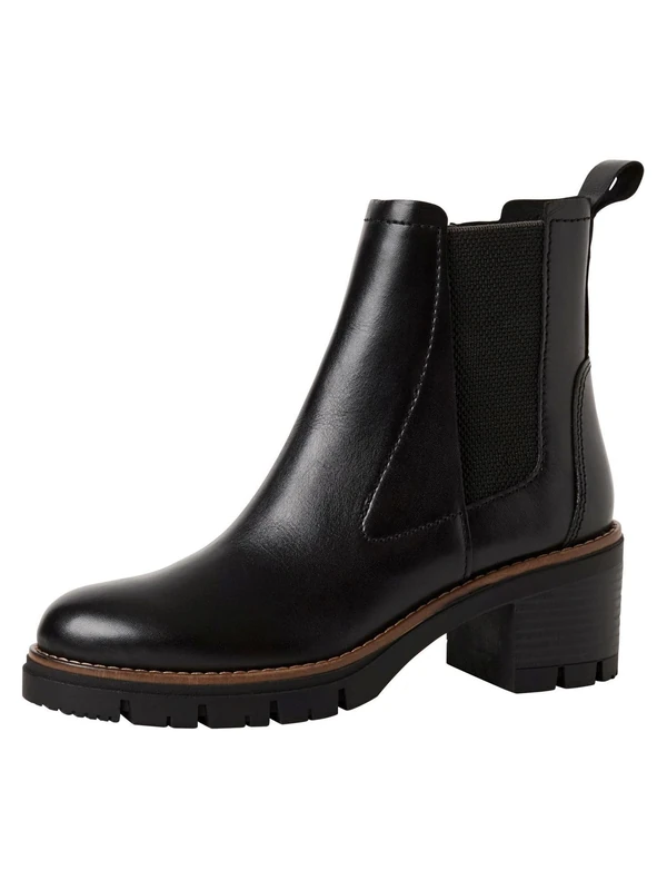 Marco Tozzi Women's Leather Chelsea Boots with Platform, Black (Black Comb), 7 UK