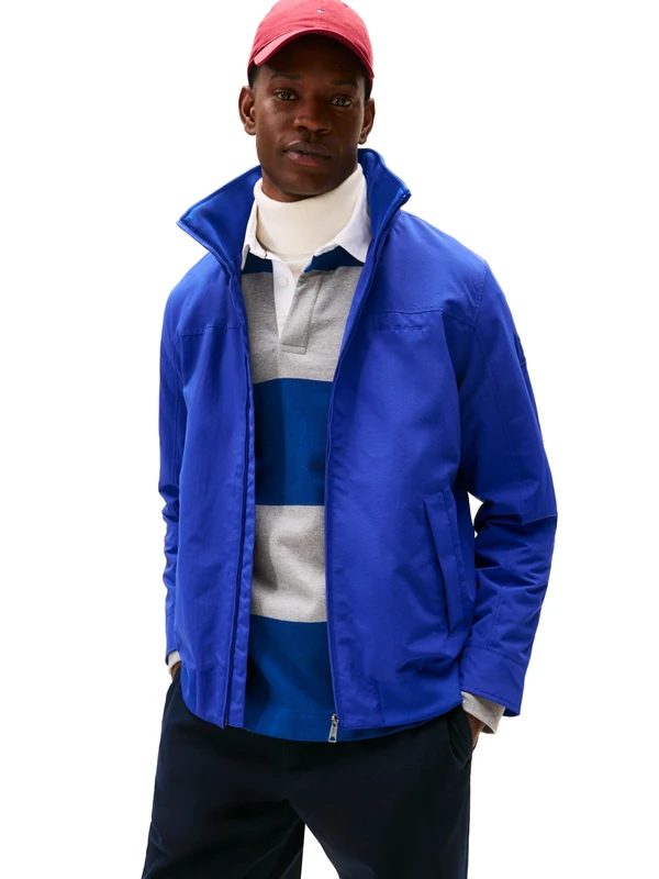 Tommy Hilfiger Men's Lightweight Waterproof Regatta Bomber Jacket, Wedge Blue, S