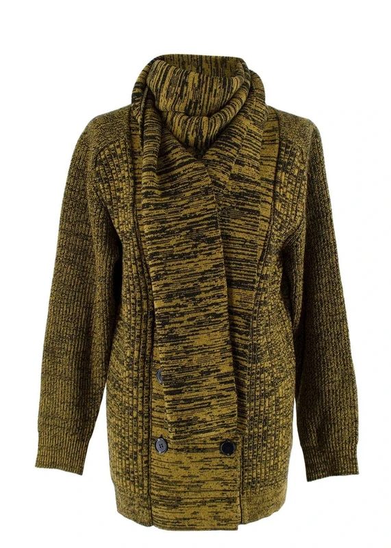 Bottega Veneta Pre-loved Yellow & Black Marl Knitted Blazer