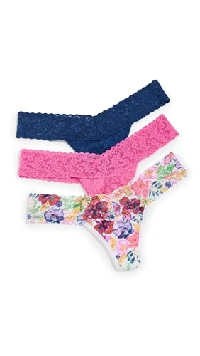 hanky panky Women's Low Rise Thong 3 Pack, Multi, One Size