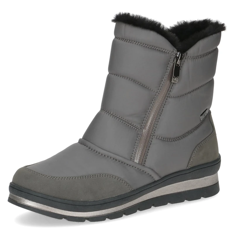 CAPRICE women's ankle boots lined water-repellent, Gray (Granite Comb), 4 UK