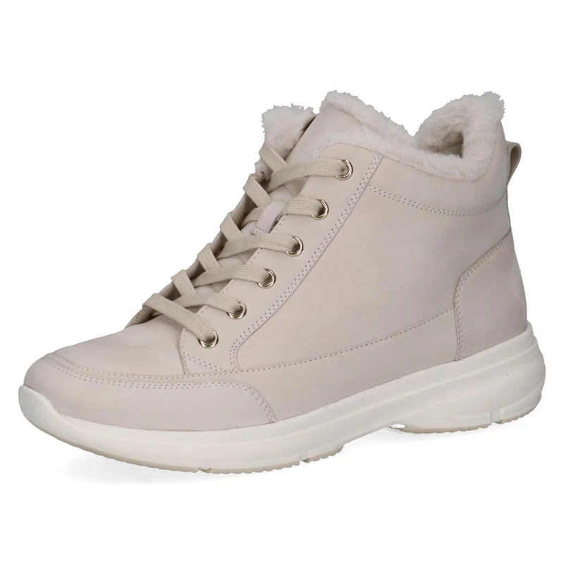 CAPRICE women's ankle-high boots lined, Beige (Snow Nubuc), 6.5 UK