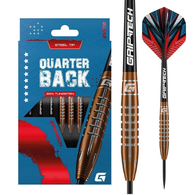 GOAT - Quarterback V2 95% Steeldarts 26 Gram, Incl. 3 Barrels, 3 Flights & 3 Shafts