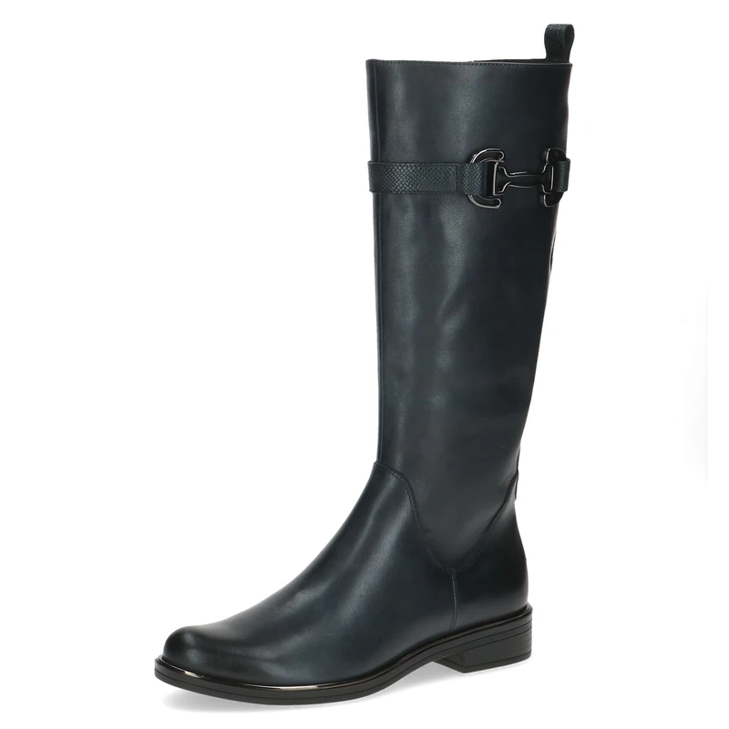 CAPRICE Women's leather boots with decorative buckle, Blue (Ocean Comb), 5 UK