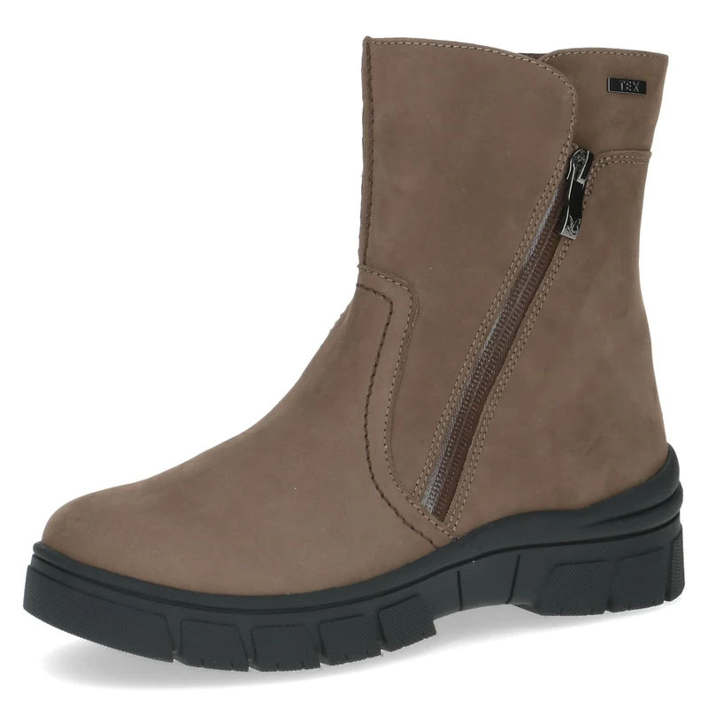 CAPRICE women's leather winter boots flat water-repellent, Beige (Taupe Nubuc), 5 UK - Image 1