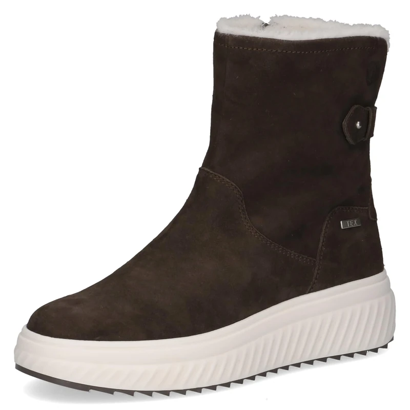 CAPRICE women's leather ankle boots water-repellent, Gray (Dk Grey Suede), 7.5 UK