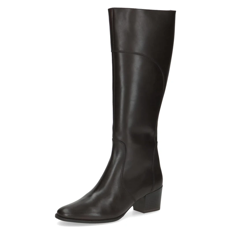 CAPRICE Women's leather boots with block heel, Brown (Dk Brown Nappa), 4.5 UK