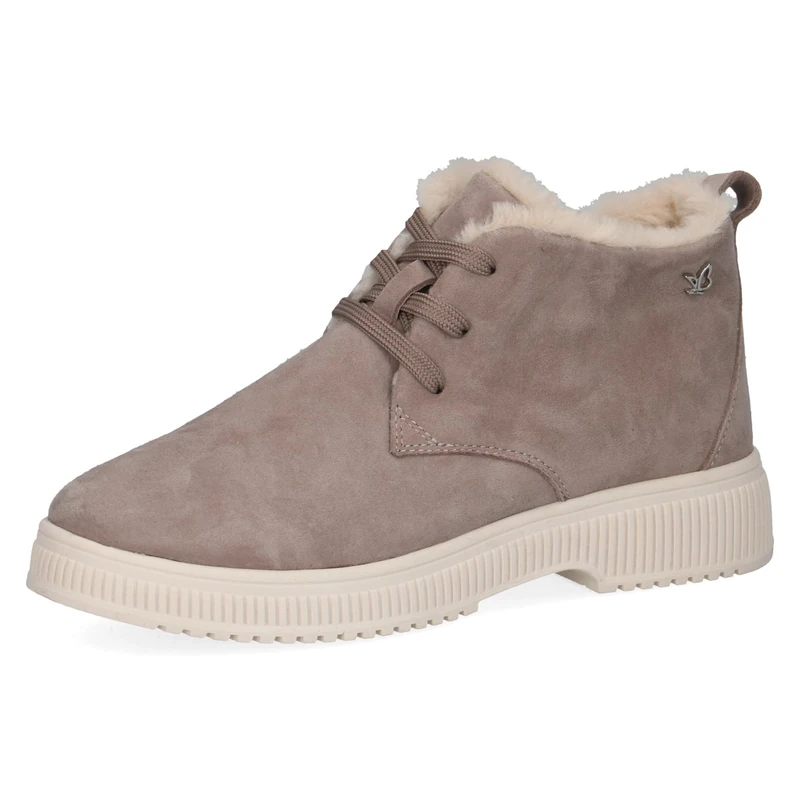 CAPRICE women's leather lace-up shoes lined, Brown (Taupe Suede), 5 UK