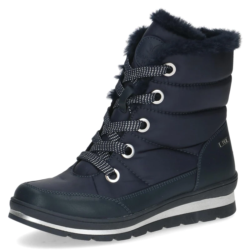 CAPRICE women's winter boots flat vegan water-repellent, Blue (Ocean Comb), 5 UK