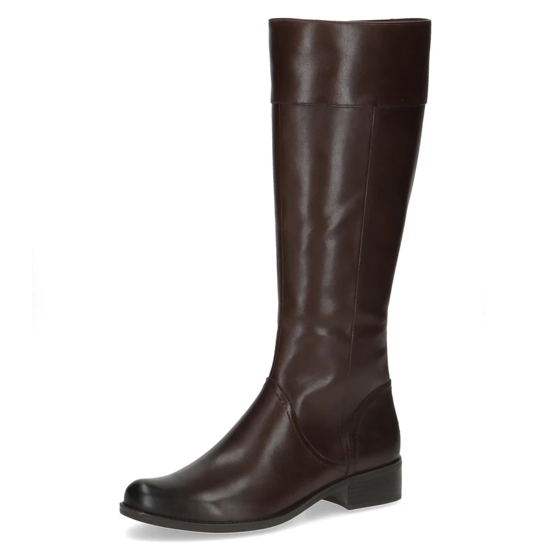 CAPRICE Women's Leather High Boots - Dark Brown Nappa