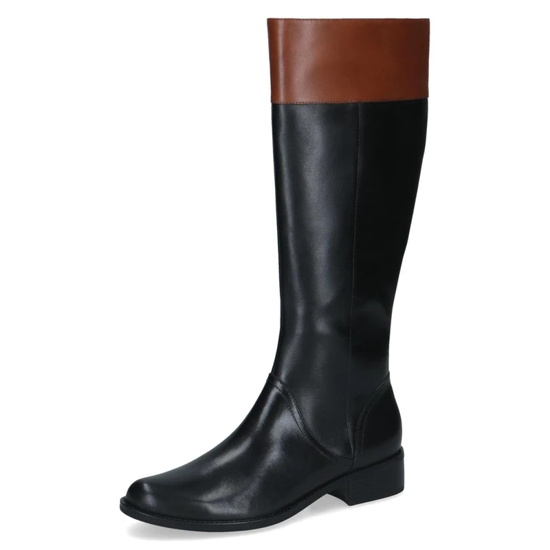 CAPRICE Women's Elegant Leather High Heel Boots - Black 37 EU