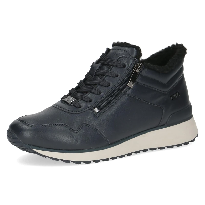 CAPRICE Women's low-top leather sneakers water-repellent, Blue (Ocean Nappa), 8 UK