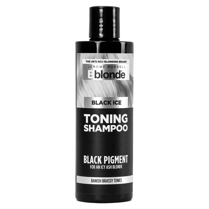 Jerome Russell Bblonde Black Ice Toning Shampoo | Cool Icy Toner for Light Blonde Hair | Sulphate-Free, Nourishing Formula with Intense Black Pigments for Neutralising Brassiness