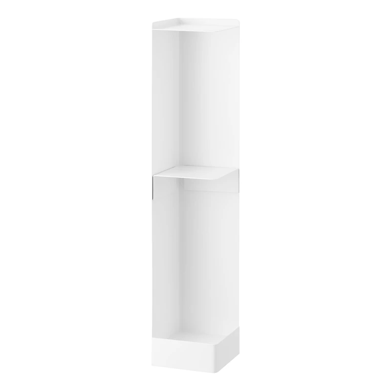 Yamazaki Home Slim Rolling Toilet Paper Storage Cart for Bathroom, White