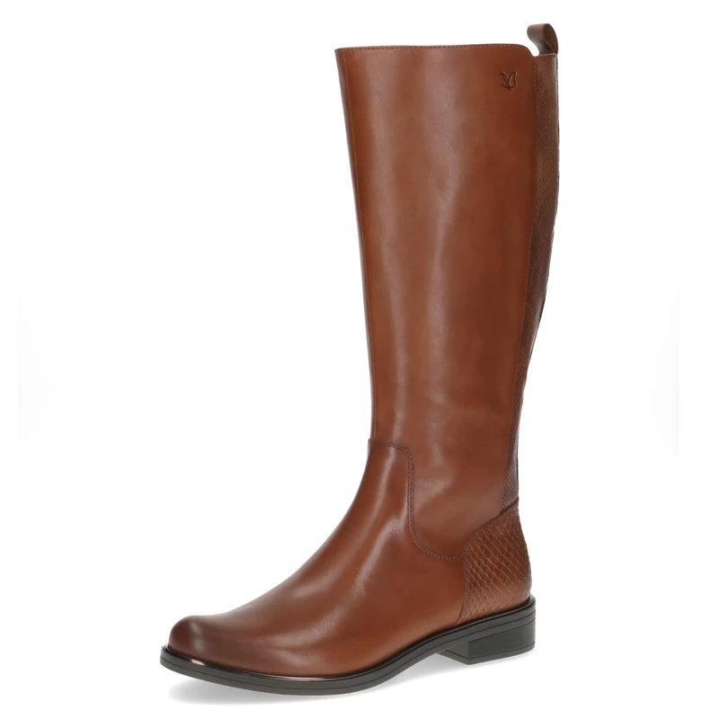 CAPRICE Women's leather boots elegant, Brown (Cognac Comb), 7 UK