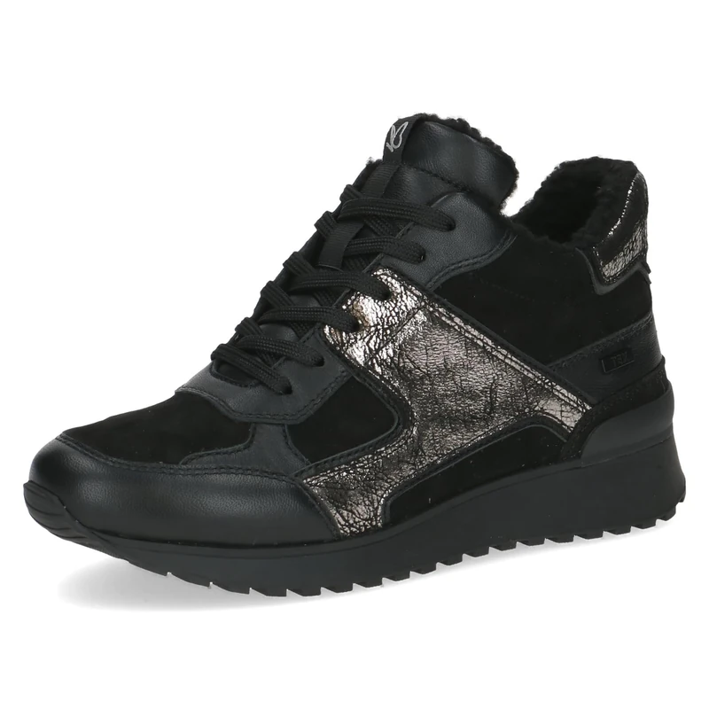 CAPRICE Women's high-top sneakers lined water-repellent, Black (Black Comb), 5 UK