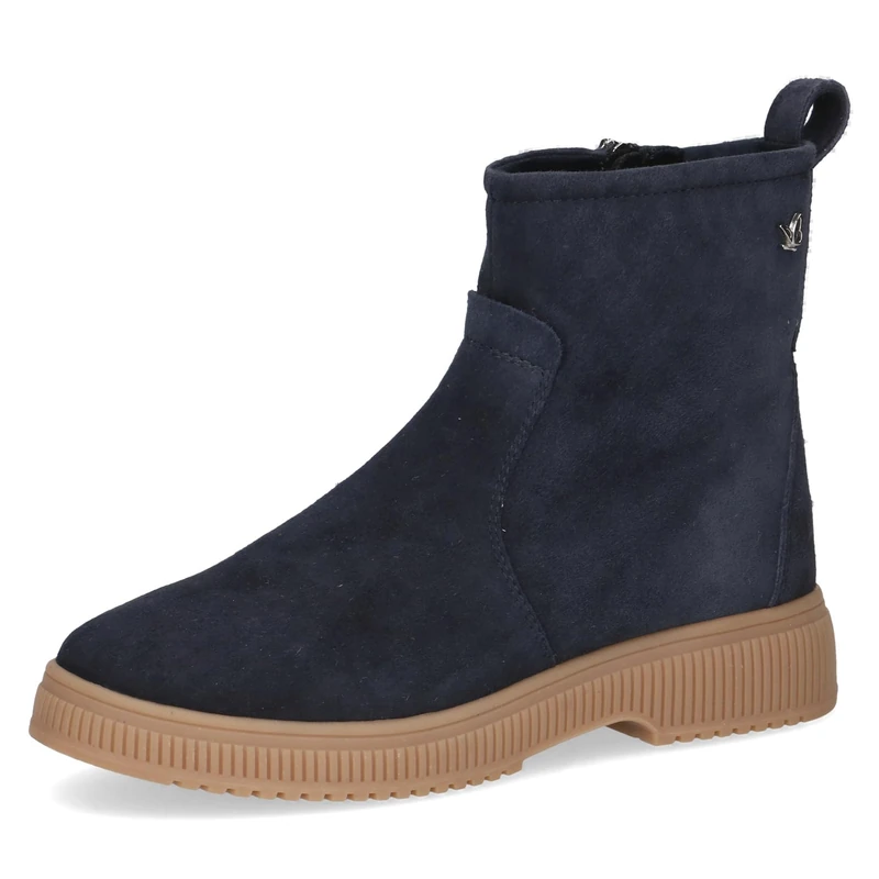 CAPRICE women's leather ankle boots lined, Blue (Ocean Suede), 6 UK