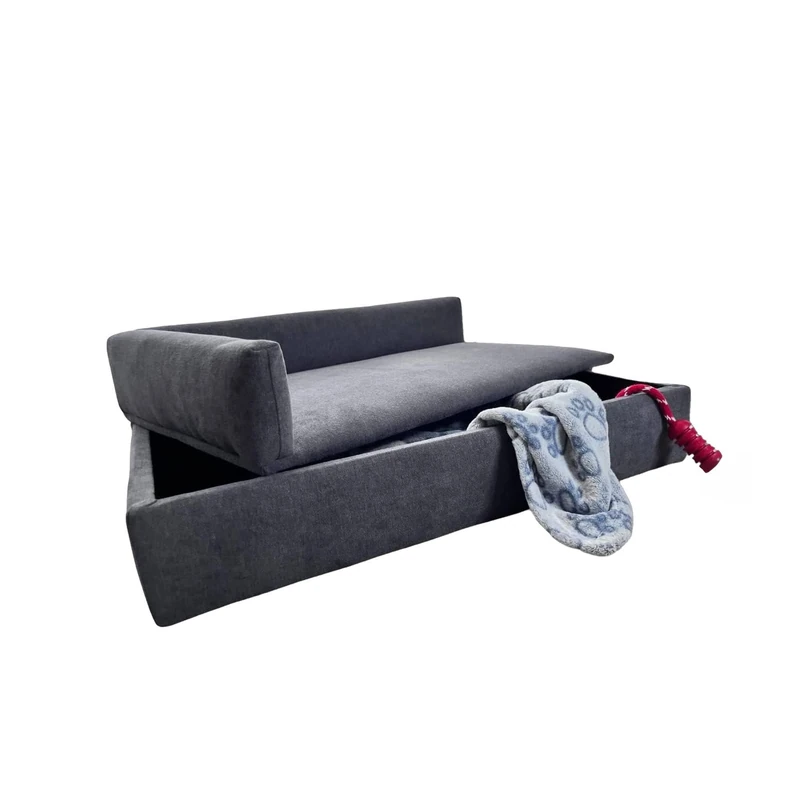 Well Home Sofa Bed for Pets with Special Fabric and Padded Base Grey