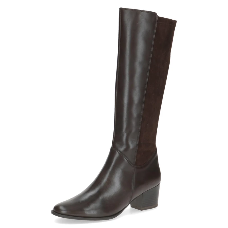 CAPRICE Women's boots with zipper block heel, Brown (Dk Brown Comb), 8 UK