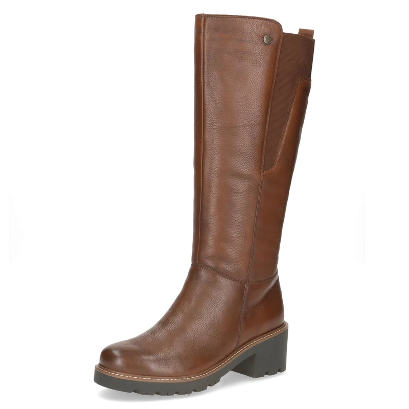 CAPRICE women's leather boots with Thermo Insole, Brown (Cognac Nappa), 6 UK