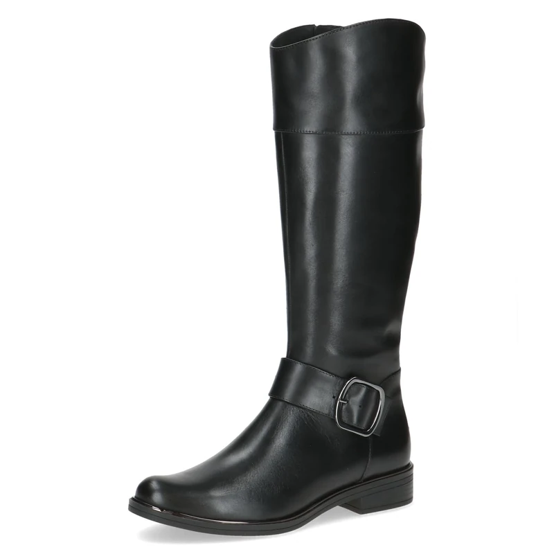 CAPRICE Women's leather boots with buckle, Black (Black Nappa), 6 UK
