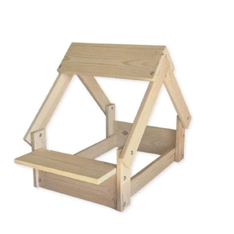 Indoor Dog Kennel, Wooden Frame with Bowl Holder Wood Colour
