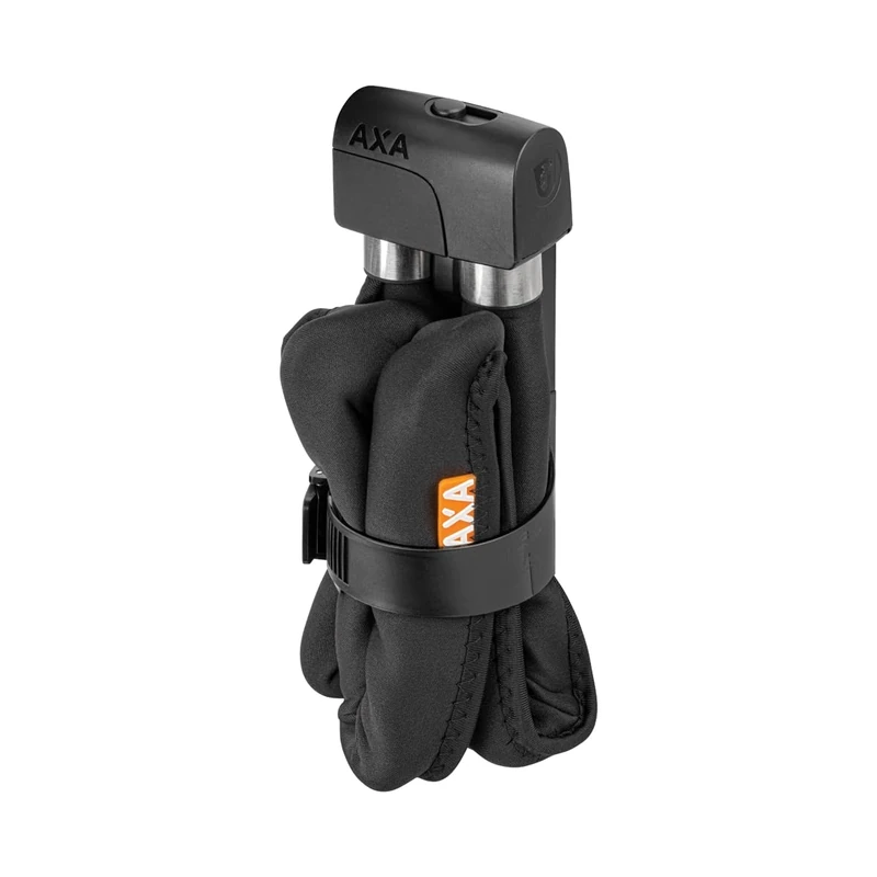 AXA Foldable 10-105 Folding Lock - Length 105 cm - Steel Links 10 mm - Security Level 13 - Includes Bracket - With 2 Keys, Black