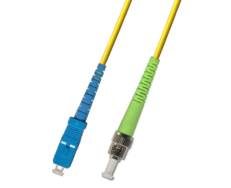 RiteAV 50M (164ft) OS2 SC/UPC to ST/APC Fiber Optic Cable Simplex Singlemode 9/125 Jumper 50 Meter Patch Cord