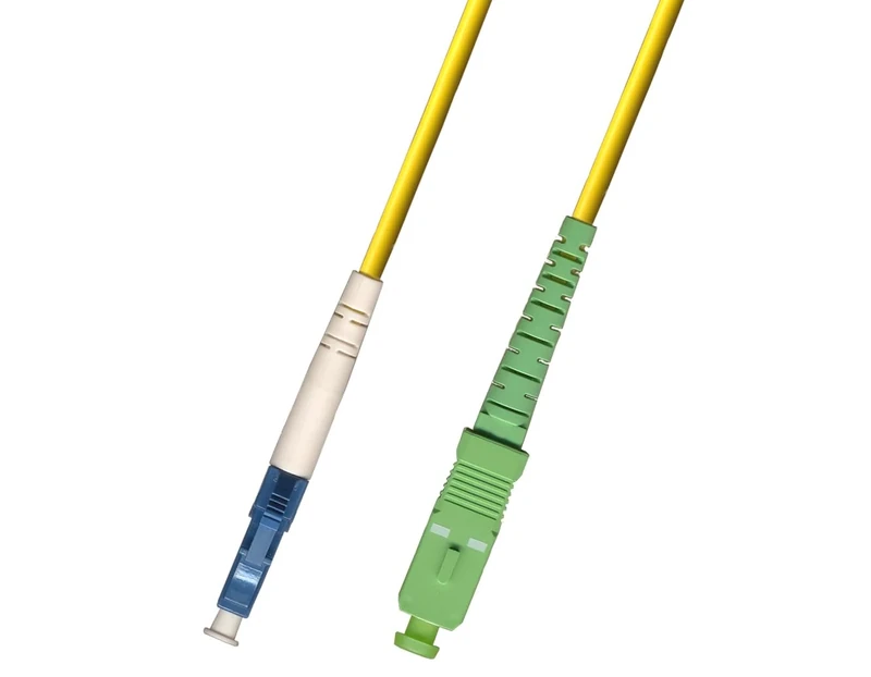 RiteAV 50M (164ft) OS2 LC/UPC to SC/APC Fiber Optic Cable Simplex Singlemode 9/125 Jumper 50 Meter Patch Cord