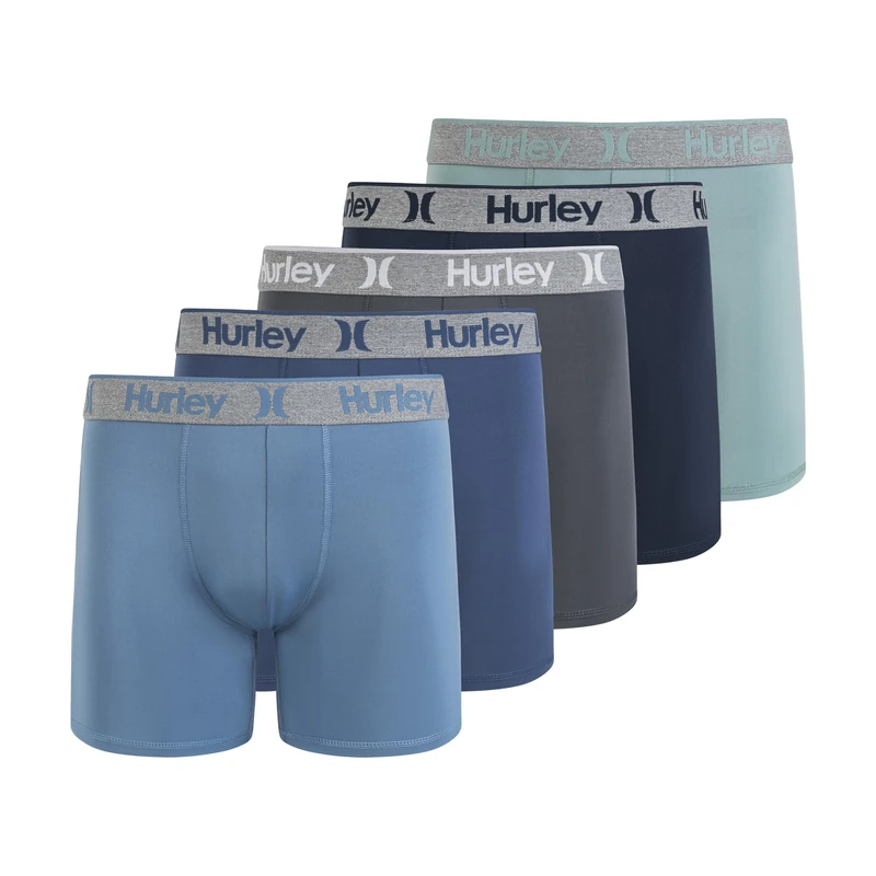 Hurley Men's 5 Pack Stretch Boxer Briefs, Submarine Combo, L