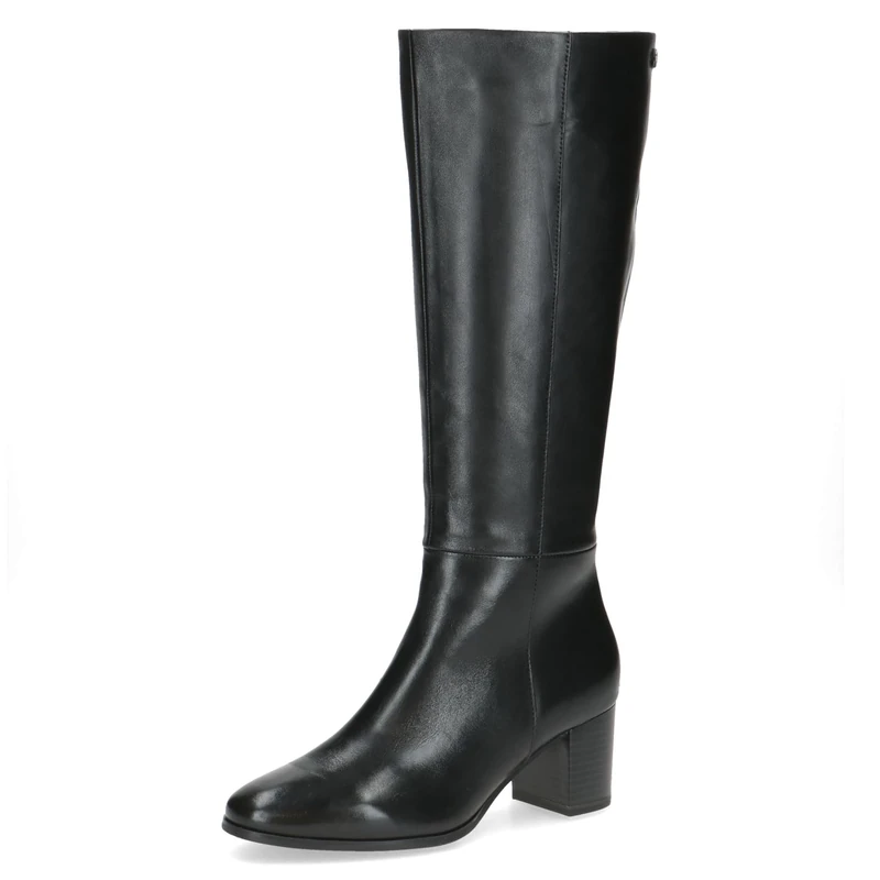 CAPRICE Women's leather boots with block heel, Black (Black Nappa), 4.5 UK